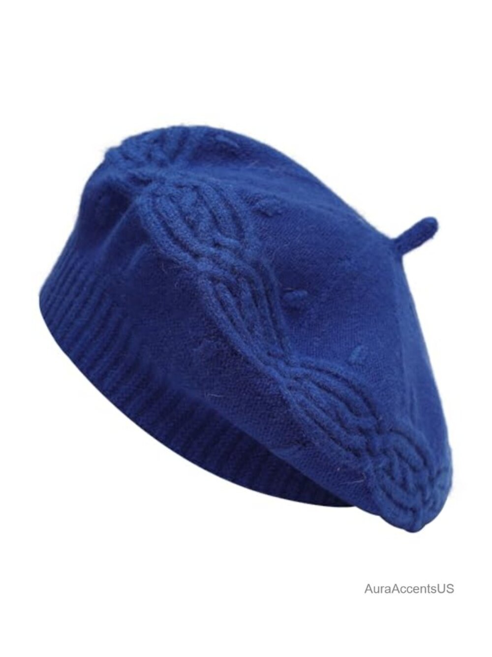 Reversible Solid Color Knit Beret Hat Artist Cap Warm Stretchy Women